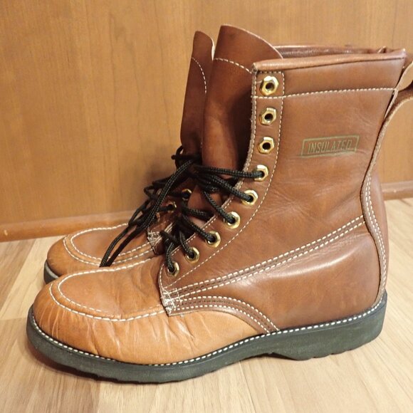 Vintage Men's Thom McCan Leather Boots Size 7E Made in USA Combat Rugged Nr Mint - Picture 1 of 9